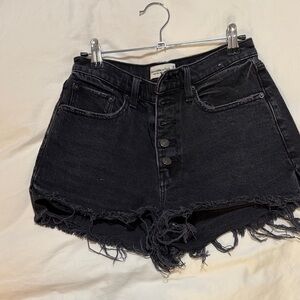 Abercrombie & Fitch Black High Waist Denim Shorts